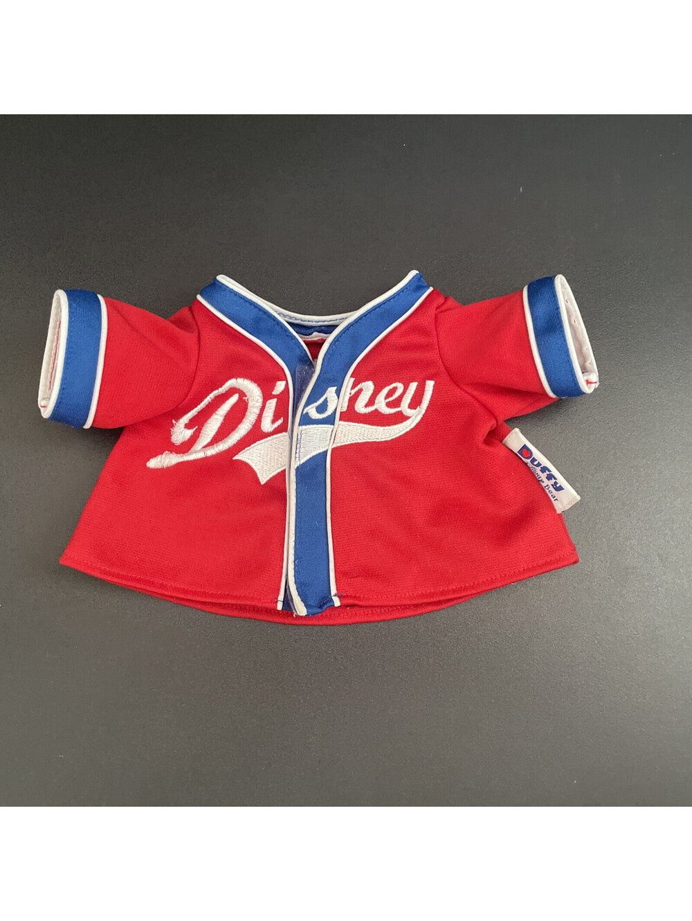 Rare htf Duffy The Disney Bear Red Baseball Jersey Shirt Outfit Clothes Rare